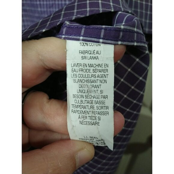 L.L. Bean Men's Purple White Shirt Sleeve Button Up Shirt. Size MT - Picture 10 of 11